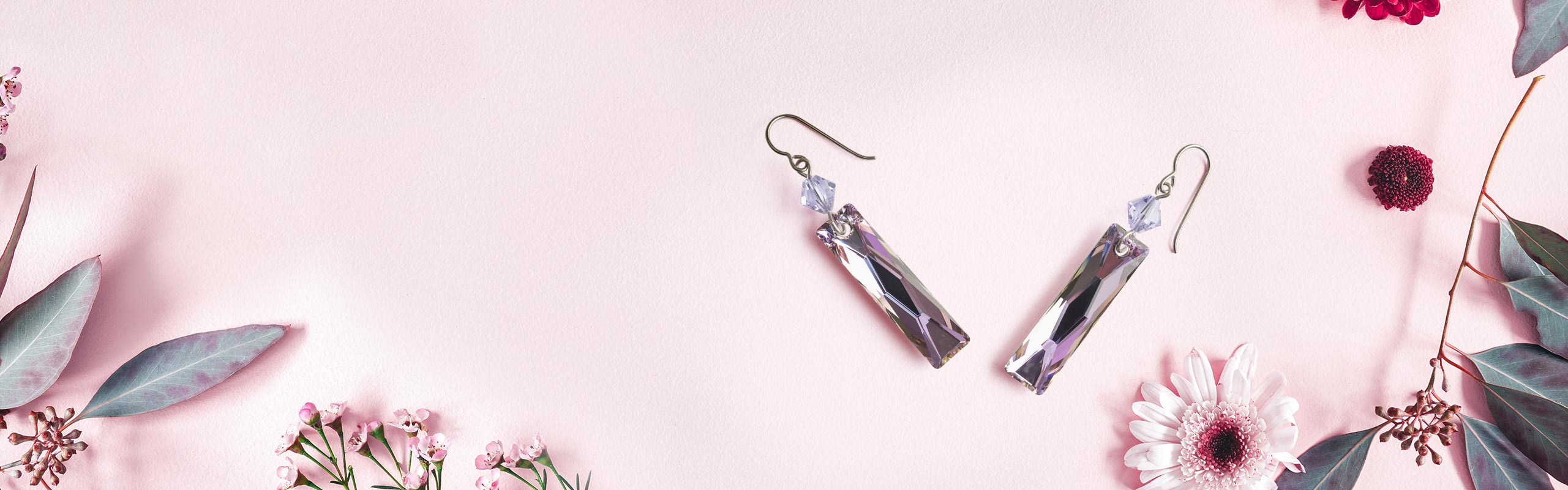 Titanium Earrings adorned with Swarovski Crystals