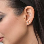 March Birthstone 14k Gold Plated Stud Earrings - Simply Whispers