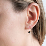 14k Gold Black Charm Hoop Earrings - Simply Whispers