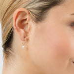 14k Gold Pearl Charm 12 mm Hoop Earrings - Simply Whispers