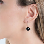 Genuine Black Onyx Niobium French Hook Earrings - Simply Whispers