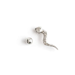 Helix Ear Piercing Stainless Steel Crystal Snake - Simply Whispers