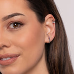 Rainbow Silver Ear Cuff Stud Earrings - Simply Whispers