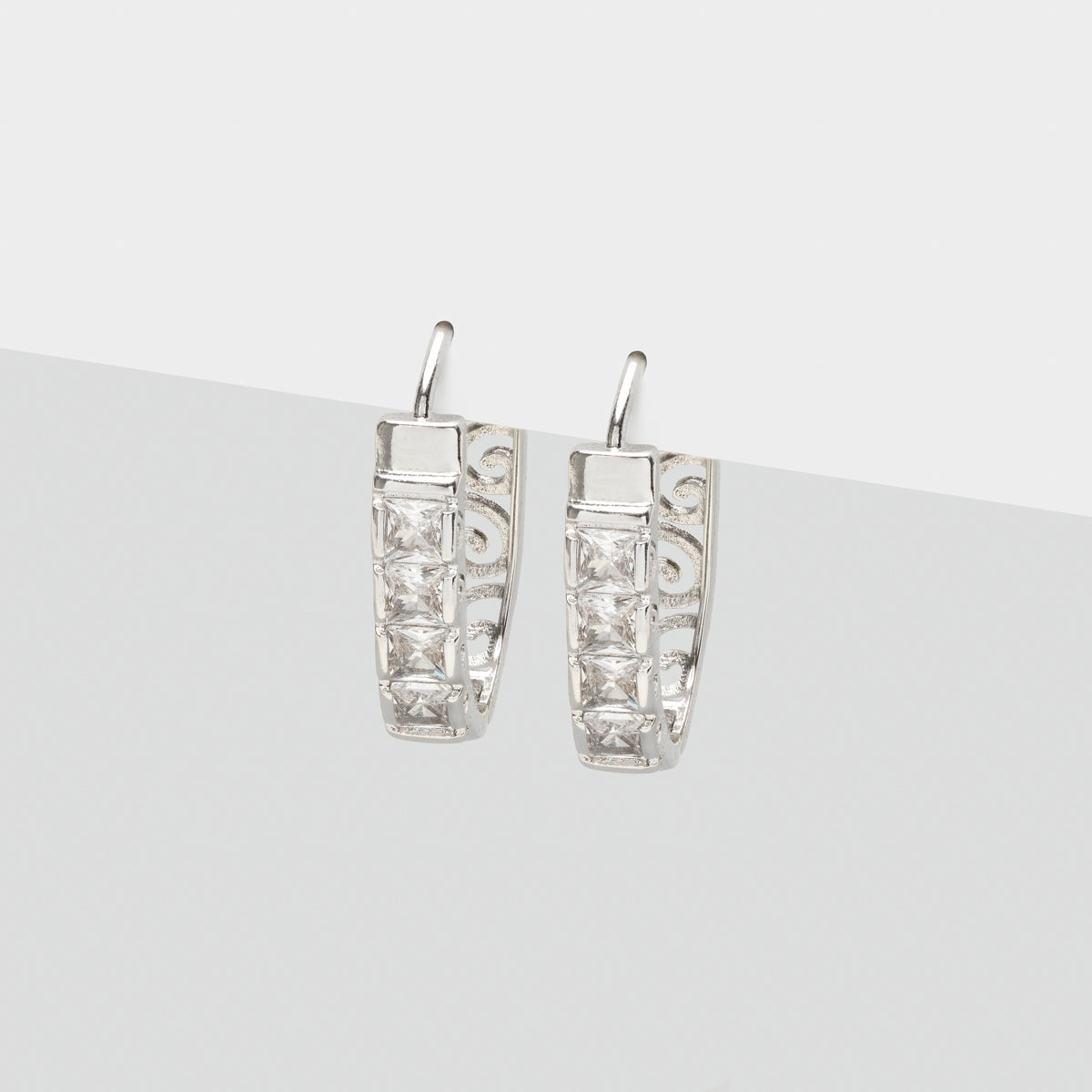 Zirconia Oval Hoop Earrings - Simply Whispers