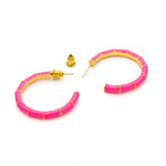 Fuchsia bamboo hoop earrings - Simply Whispers