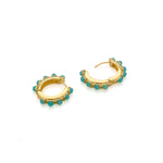 Green opal hoop earrings - Simply Whispers