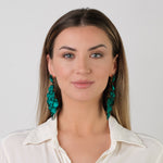 Emerald Leaves Dangle Earrings - Simply Whispers