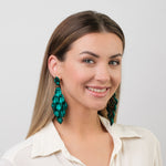 Emerald Leaves Dangle Earrings - Simply Whispers