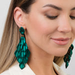 Emerald Leaves Dangle Earrings - Simply Whispers