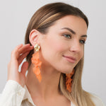 Peach Begonia Dangle Earrings - Simply Whispers