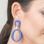 Blue Gold Dangle Earrings - Simply Whispers