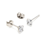 White Zirconia Titanium Stud Earrings - Simply Whispers