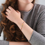 Rainbow Flowers Gold Bracelet - Simply Whispers