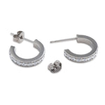 White Zirconia Titanium Posted Hoop Earrings - Simply Whispers