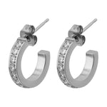 White Zirconia Titanium Posted Hoop Earrings - Simply Whispers