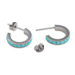 Blue Zirconia Titanium Posted Hoop Earrings - Simply Whispers