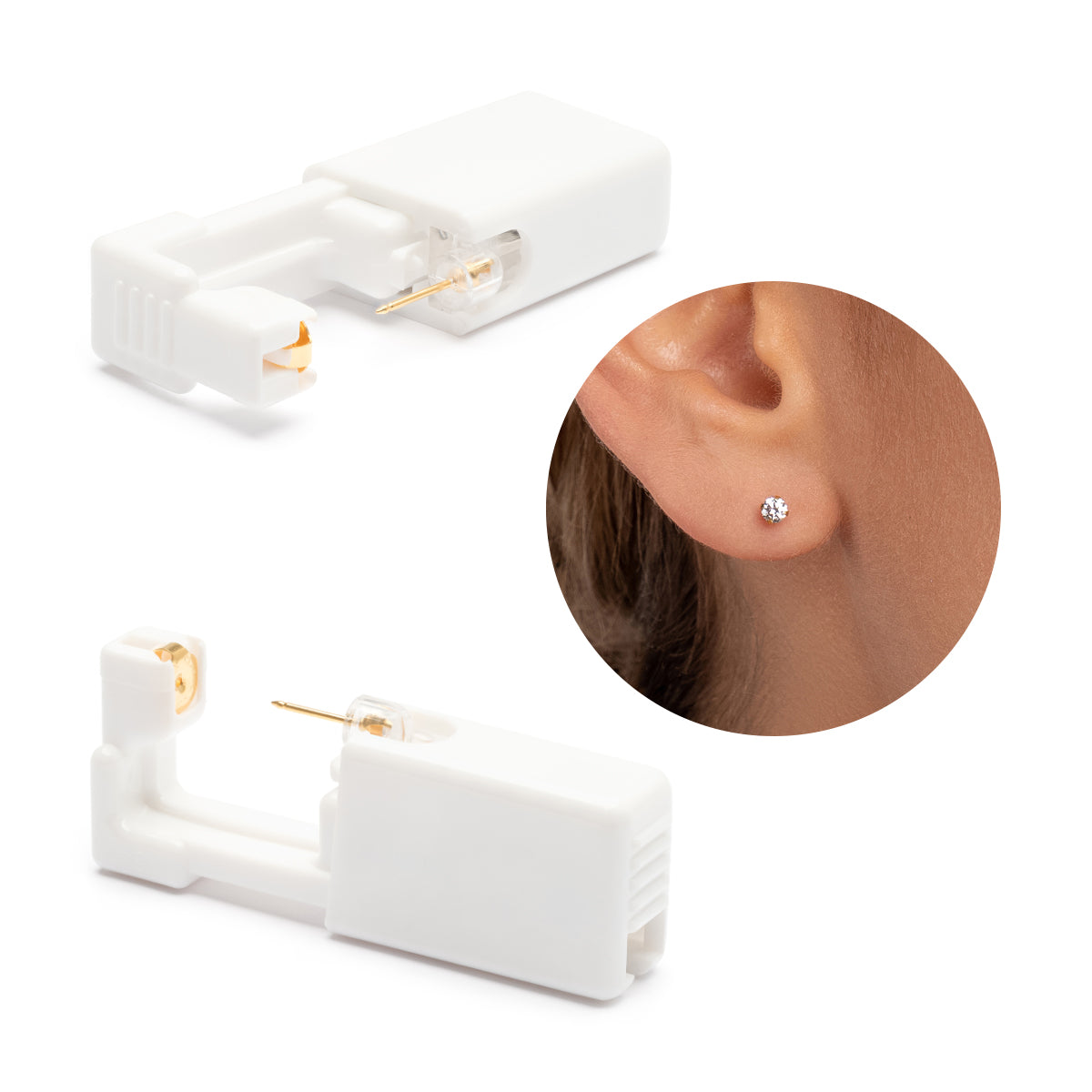 Ear Piercing 3 mm Zirconia Gold Plated Self Piercer - Simply Whispers