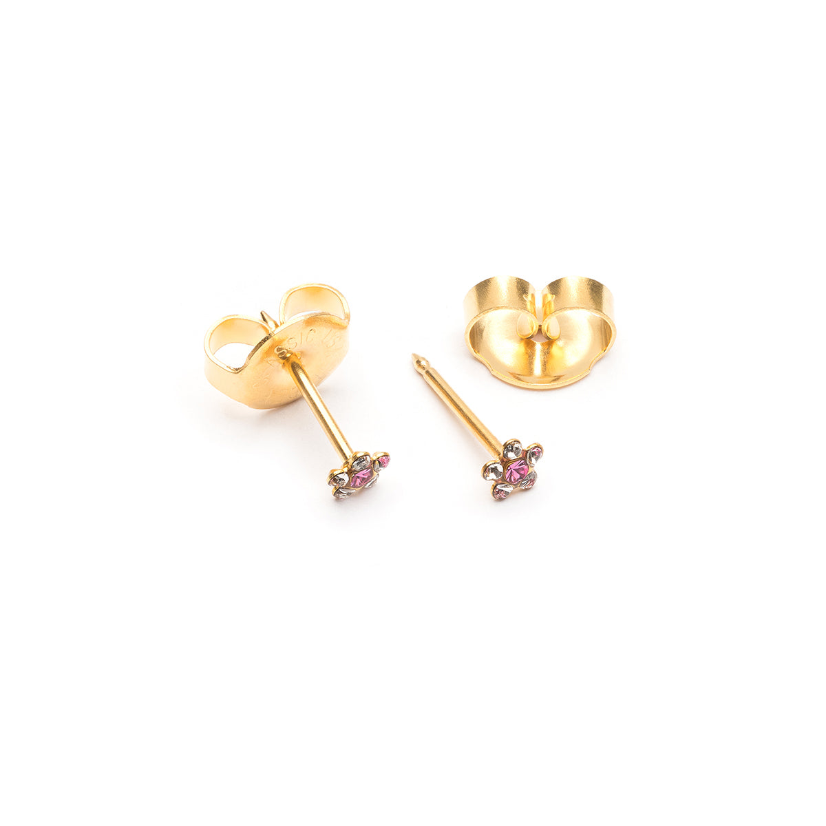 Ear Piercing Rose Daisy Crystal Baby Post Gold Plated  Self Piercer - Simply Whispers