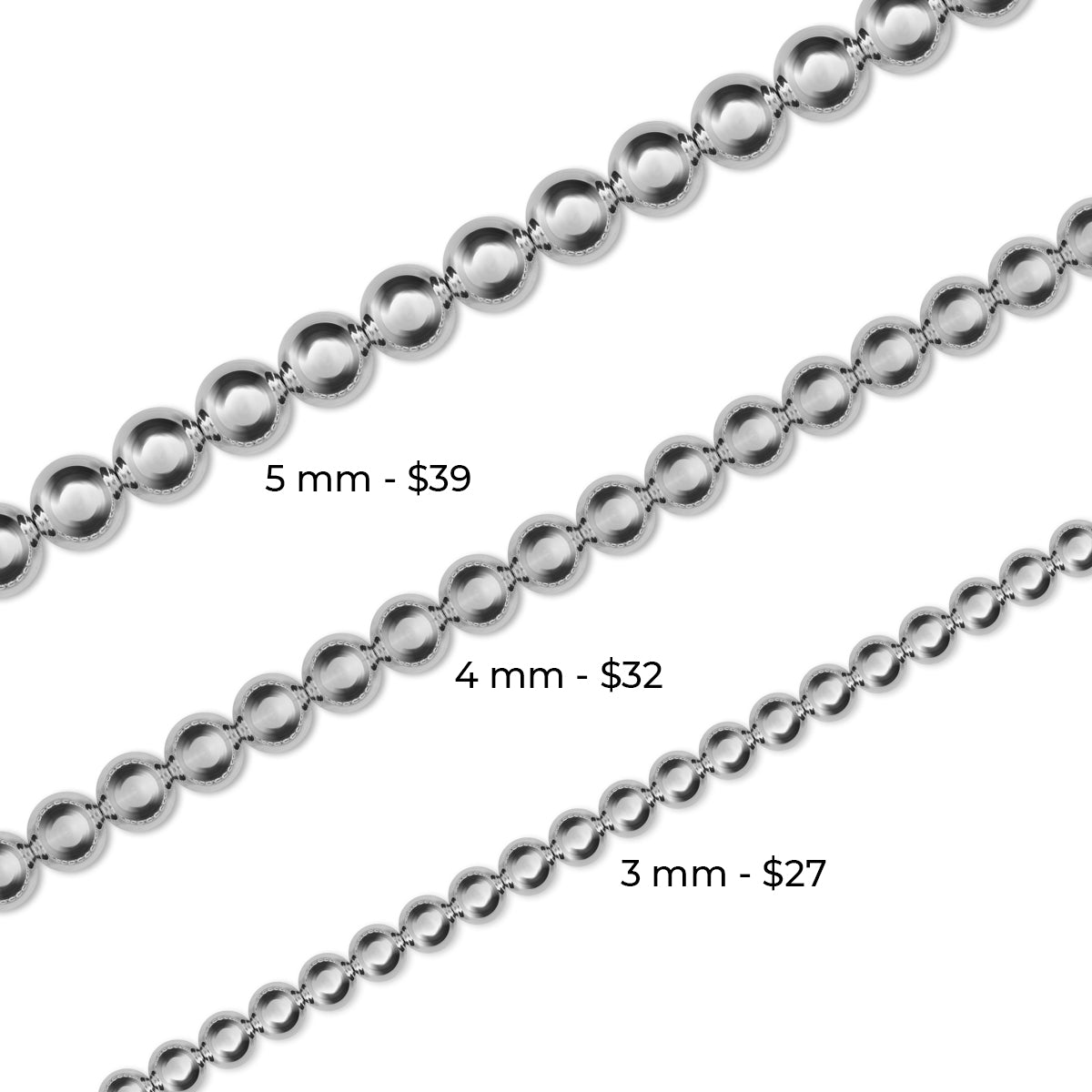 3 mm Ball Sterling Silver Bracelet - Simply Whispers