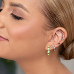 Helix Ear Piercing Silver Plated Crystal Stars - Simply Whispers