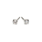 Stainless Steel 4 mm Round Cubic Zirconia Stud Earrings - Simply Whispers