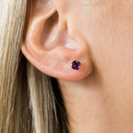 Gold Plated 5 mm February Birthstone Stud Earrings - Simply Whispers