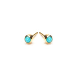 Gold Plated 3 mm Turquoise Stud Earrings - Simply Whispers