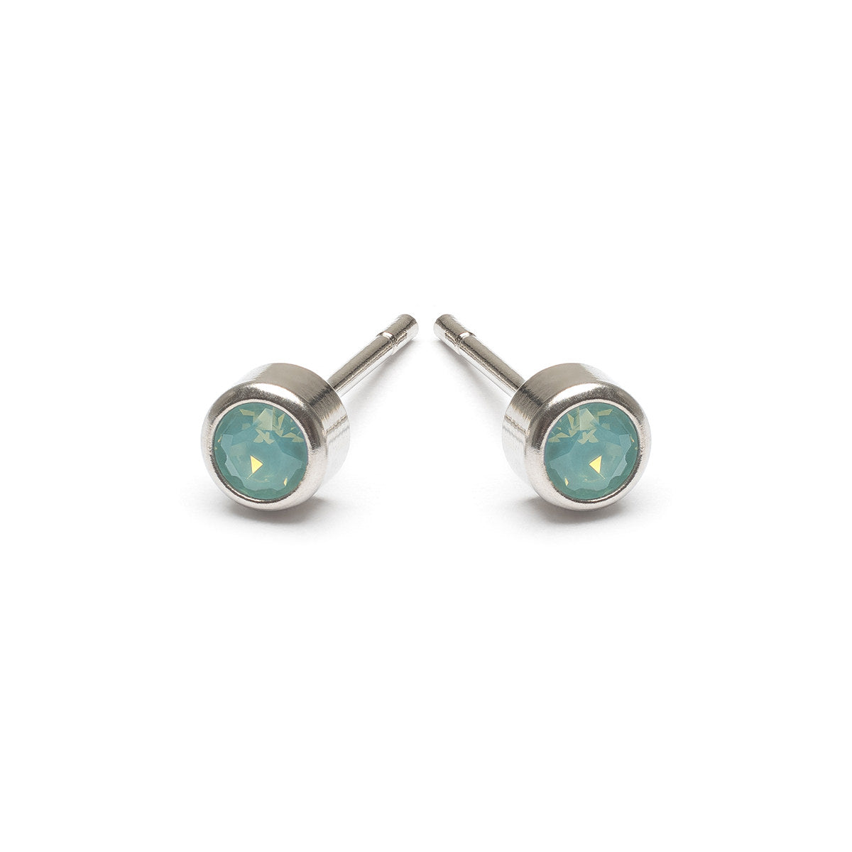 Aquamarine Crystal Stud Earrings - Simply Whispers