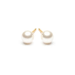 Gold Plated 5 mm White Pearl Stud Earrings - Simply Whispers