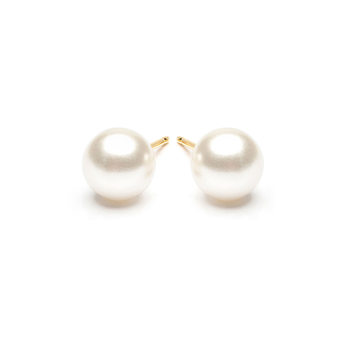 Gold Plated 7 mm White Pearl Stud Earrings - Simply Whispers