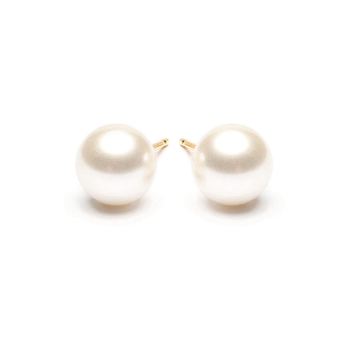 Pearl Stud Earrings 8mm Gold Plated - Simply Whispers