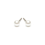 Stainless Steel 4 mm White Pearl Stud Earrings - Simply Whispers