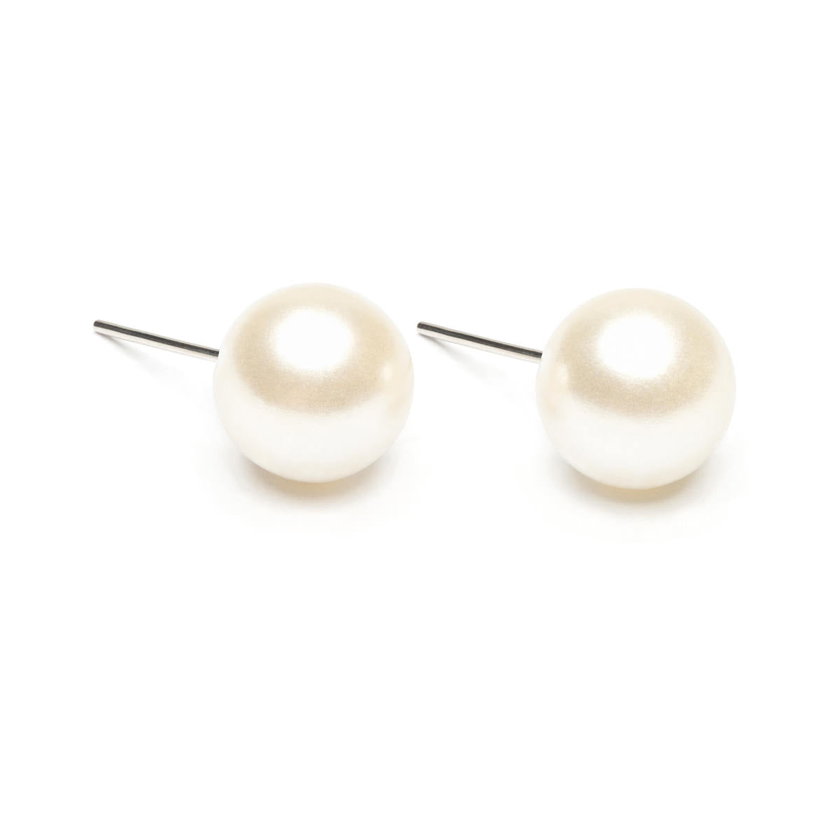 Stainless Steel 10 mm White Pearl Stud Earrings - Simply Whispers