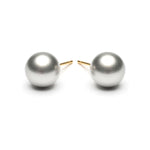 Gold Plated 8 mm Gray Pearl Stud Earrings - Simply Whispers