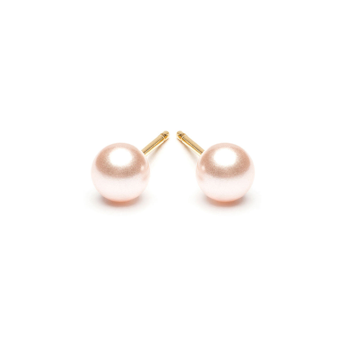 Gold Plated 5 mm Pink Pearl Stud Earrings - Simply Whispers