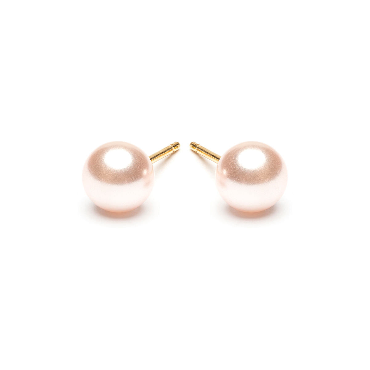 Gold Plated 6 mm Pink Pearl Stud Earrings - Simply Whispers