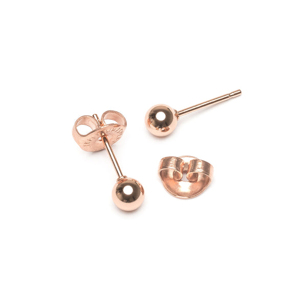 Small Ball Stud Earrings Rose Gold Plated | Simply Whispers