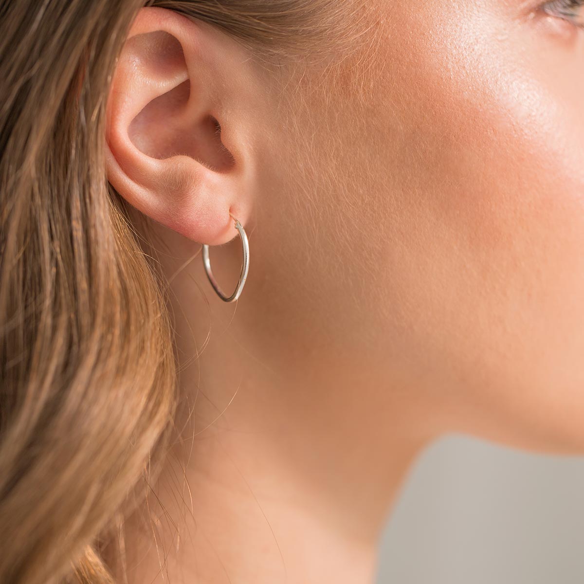 Sterling Silver Oval Hoop Earrings - Simply Whispers