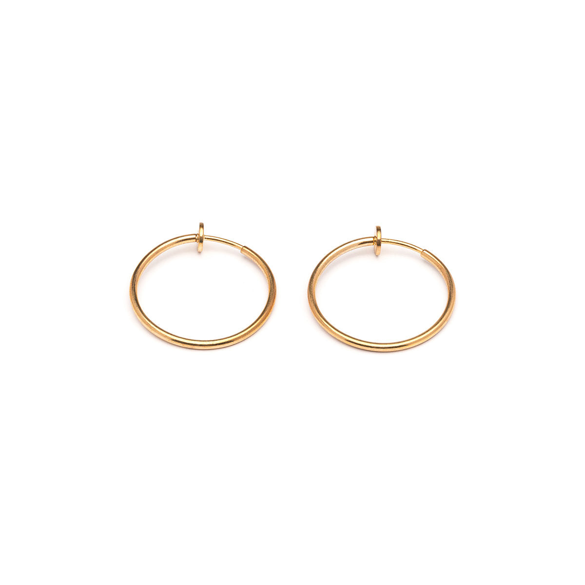 Gold Plated 25 mm Spring Illusion Clip-On Hoop Earrings – Simply Whispers