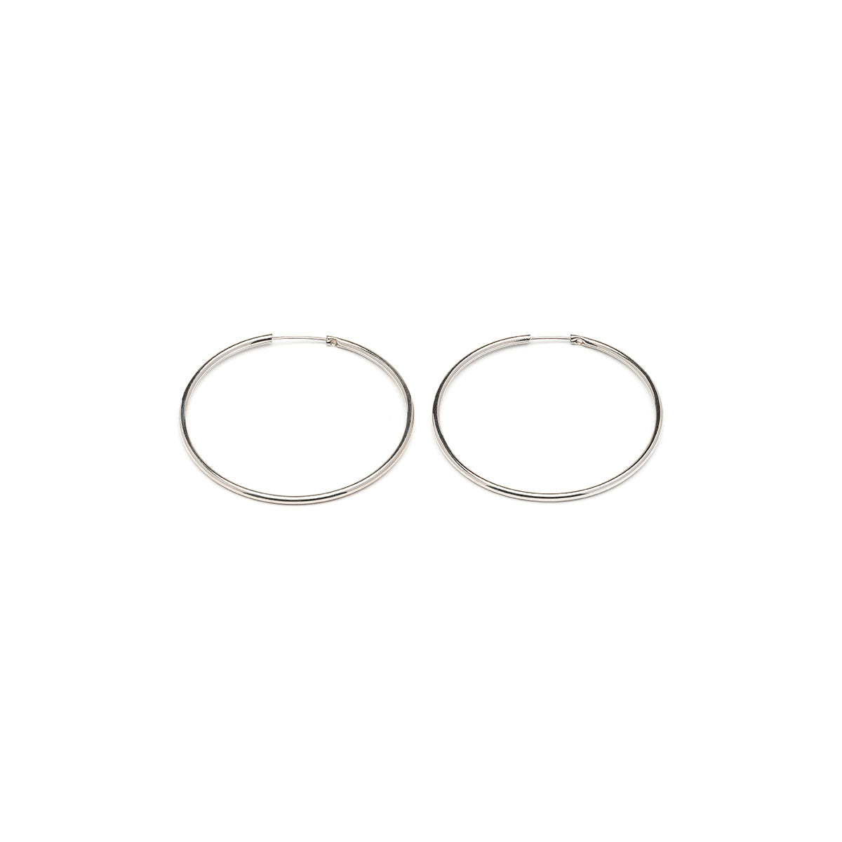 Medium Endless  Hoop Earrings Silver Plated - Simply Whispers