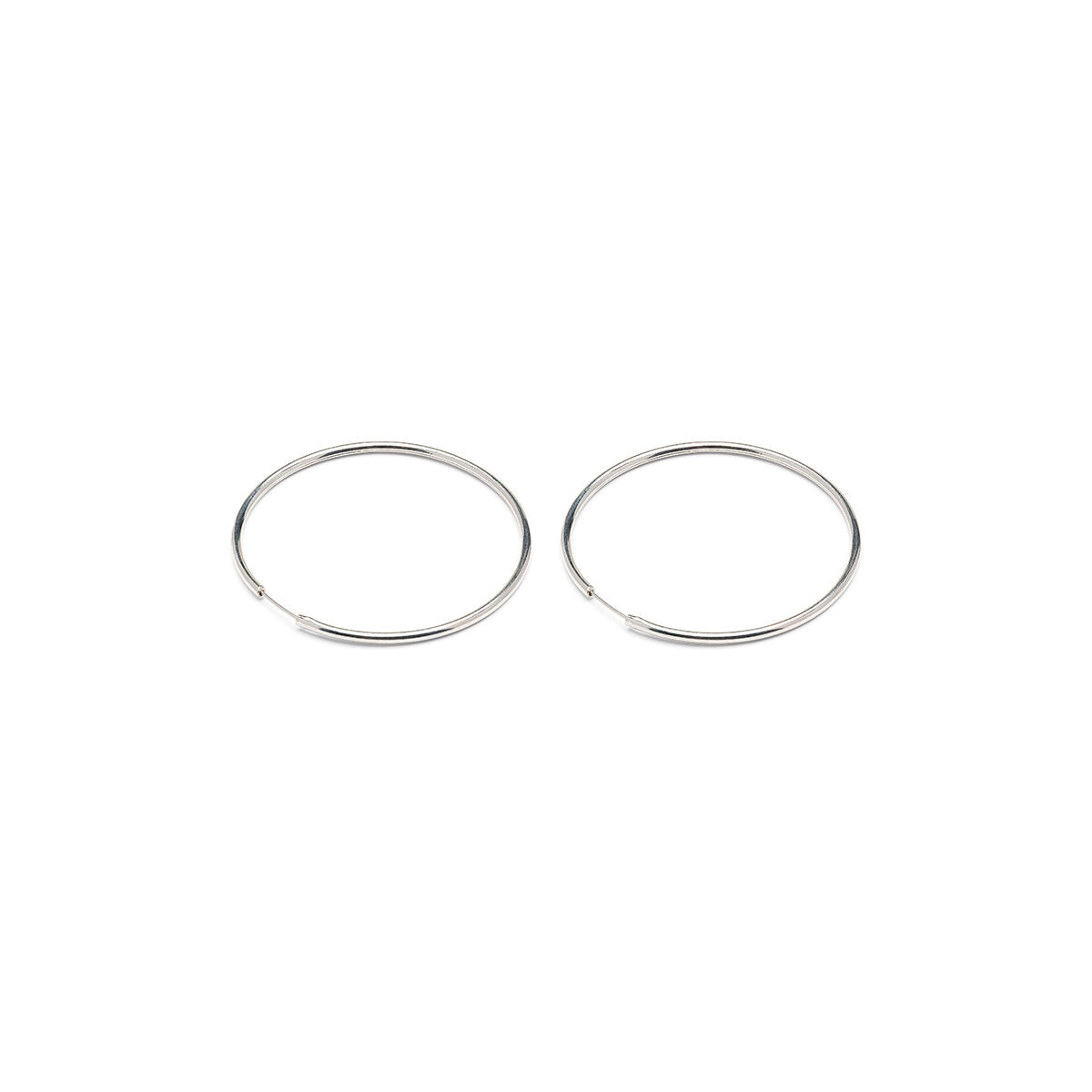Medium Endless  Hoop Earrings Silver Plated - Simply Whispers