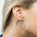 Medium Endless  Hoop Earrings Silver Plated - Simply Whispers