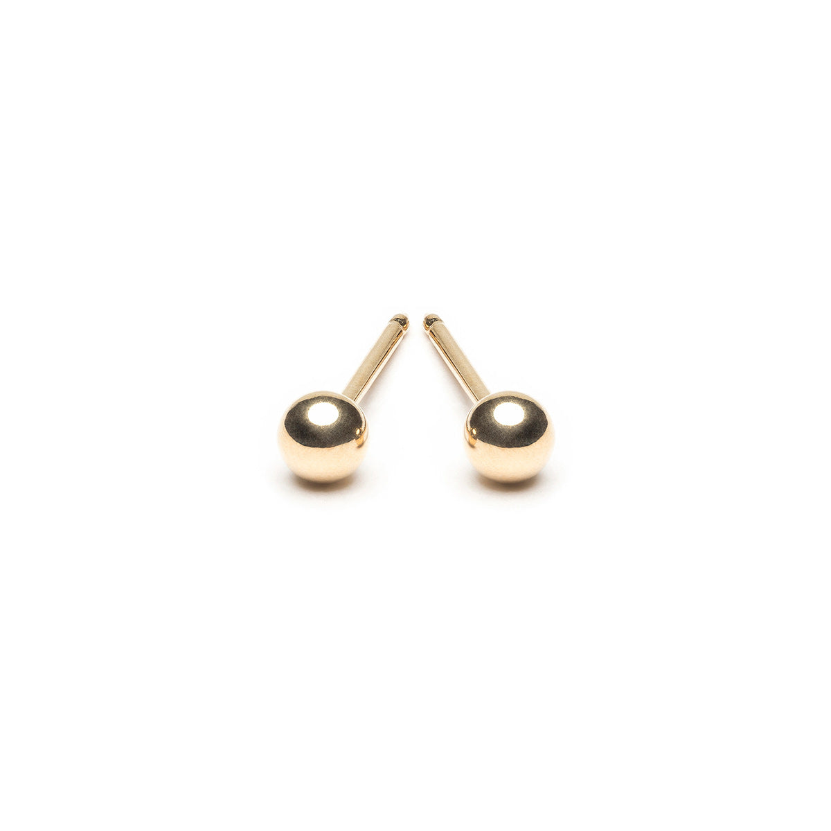 14k Gold 3 mm Ball Stud Earrings - Simply Whispers