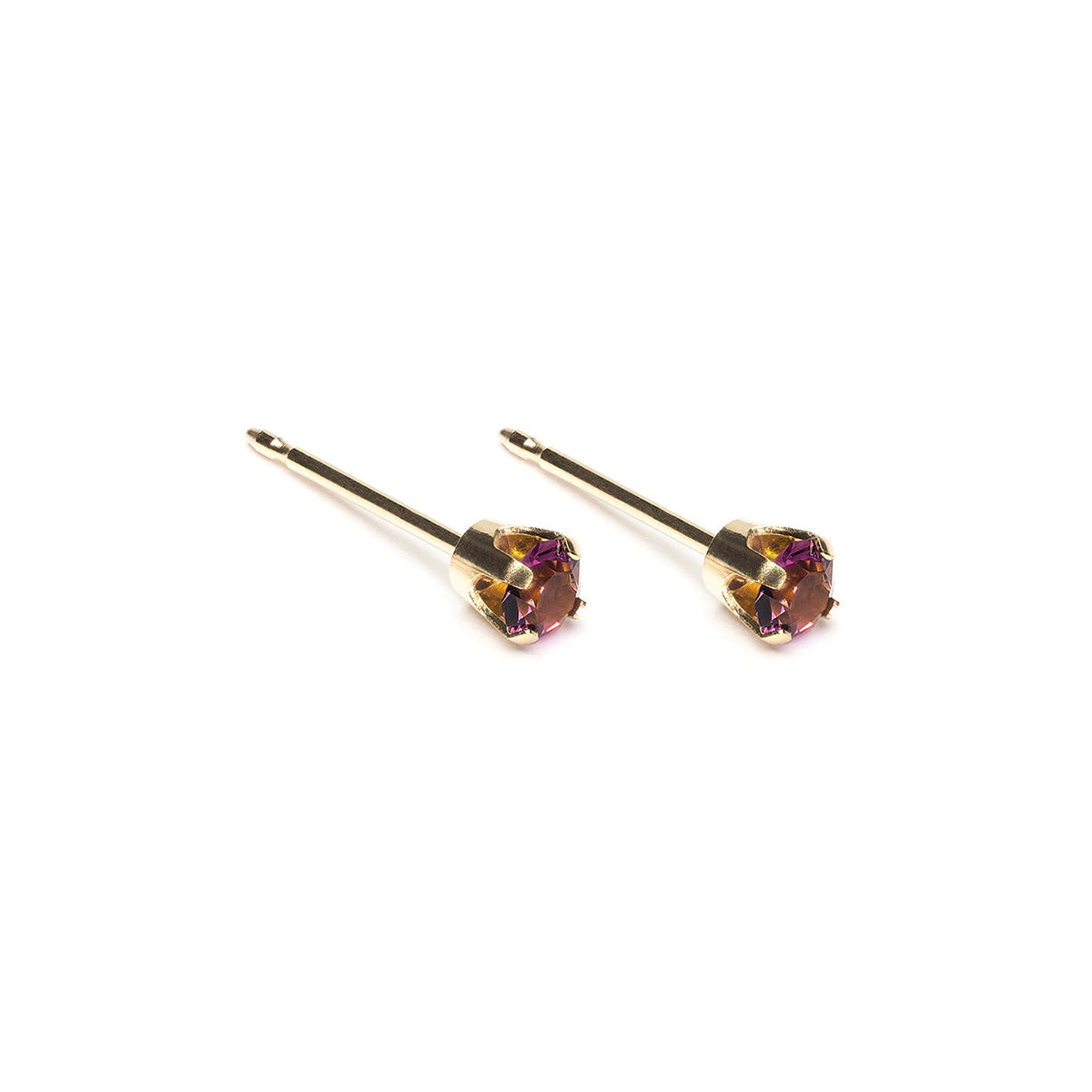 14k Gold February Birthstone Stud Earrings - Simply Whispers