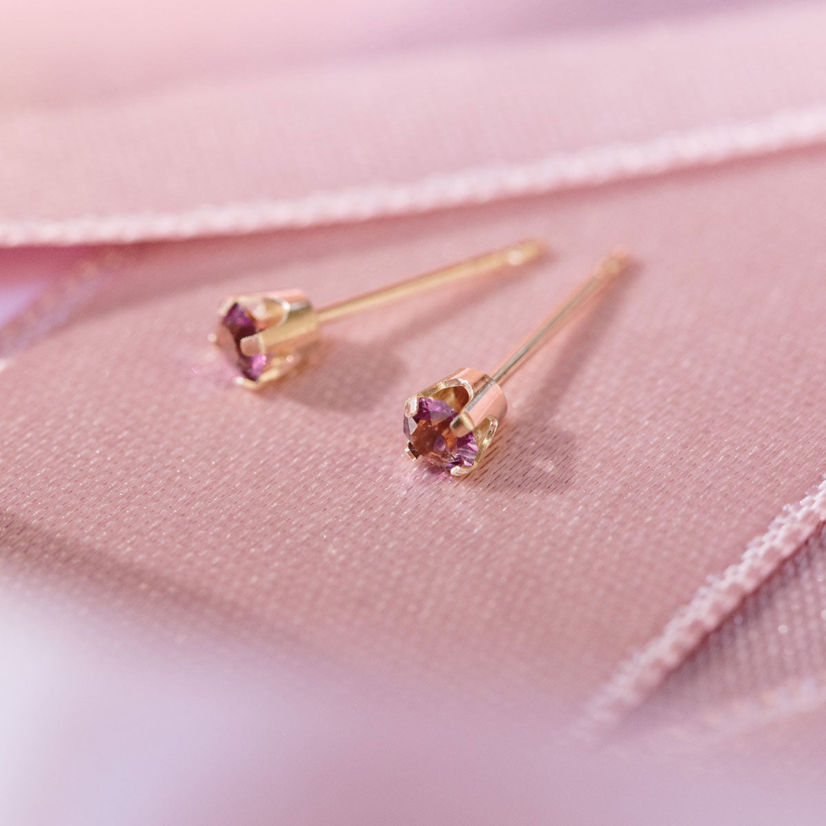 14k Gold February Birthstone Stud Earrings - Simply Whispers