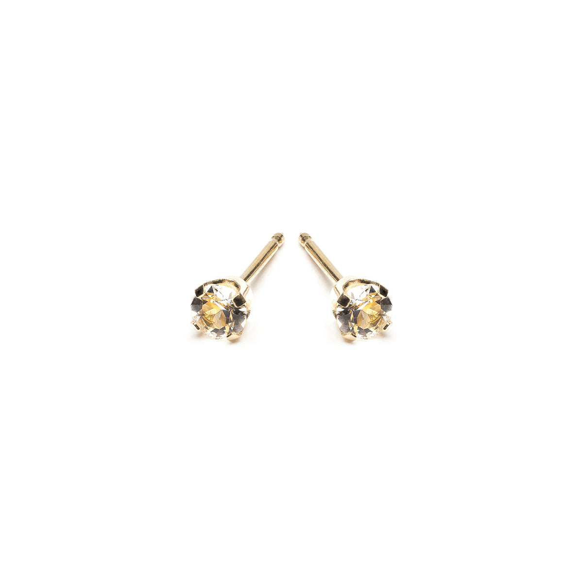 14k Gold April Birthstone Stud Earrings - Simply Whispers