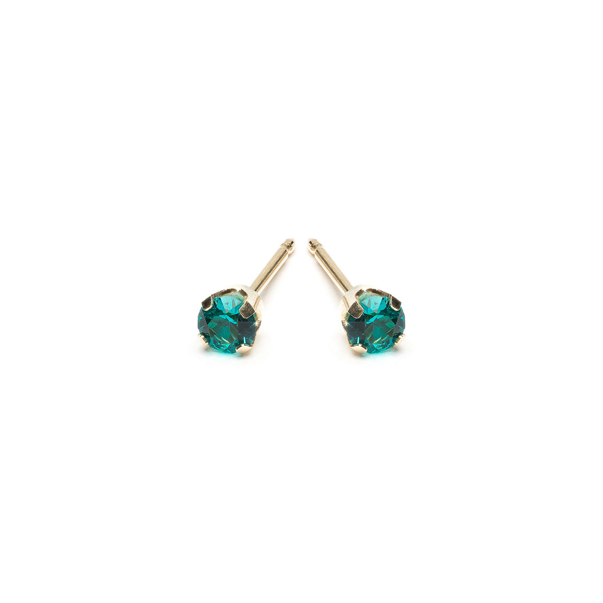 14k Gold December Birthstone Stud Earrings - Simply Whispers