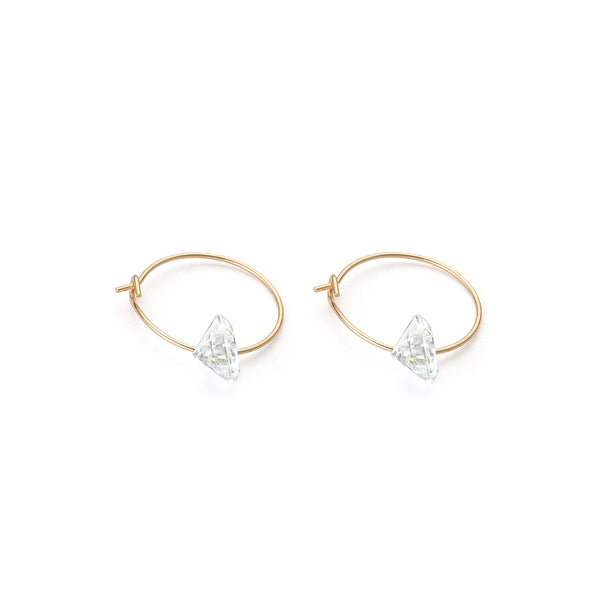 14k Gold Crystal Hoop Earrings | Simply Whispers