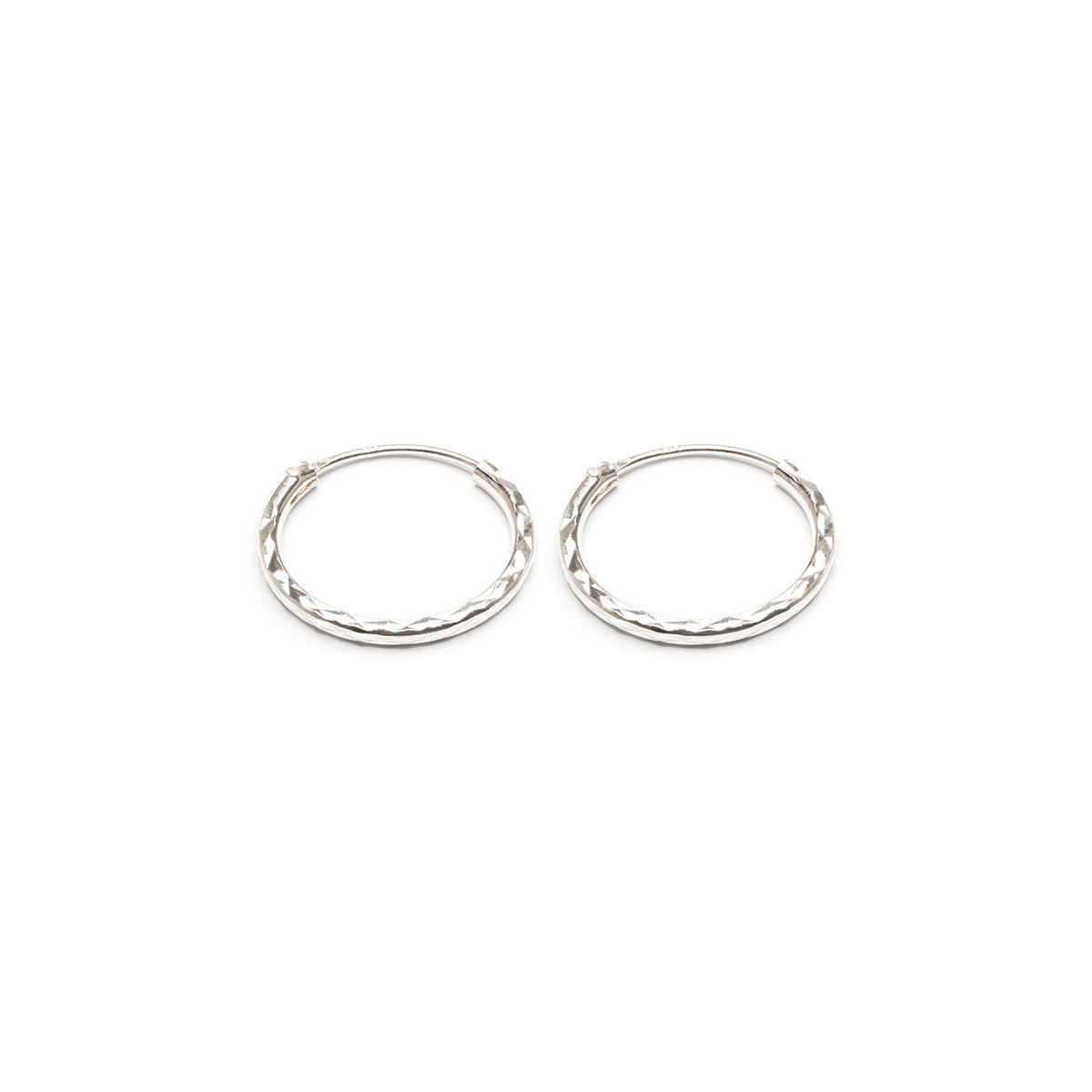 Sterling Silver Diamond Cut Hoops - Simply Whispers