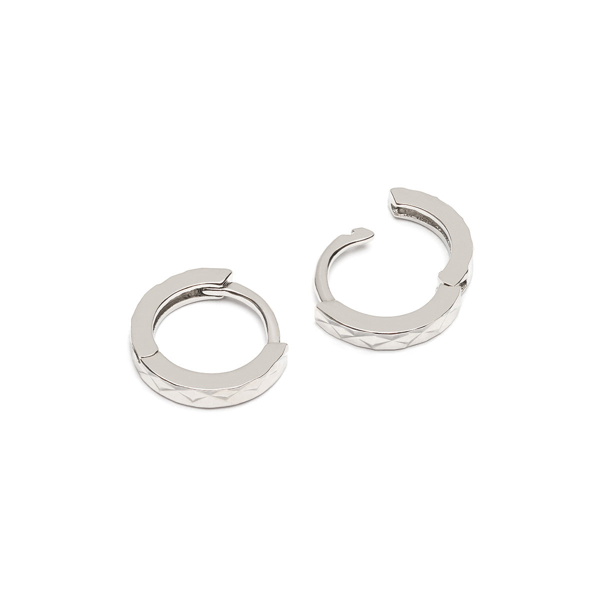 Sterling silver diamond cut hoop earrings - Simply Whispers